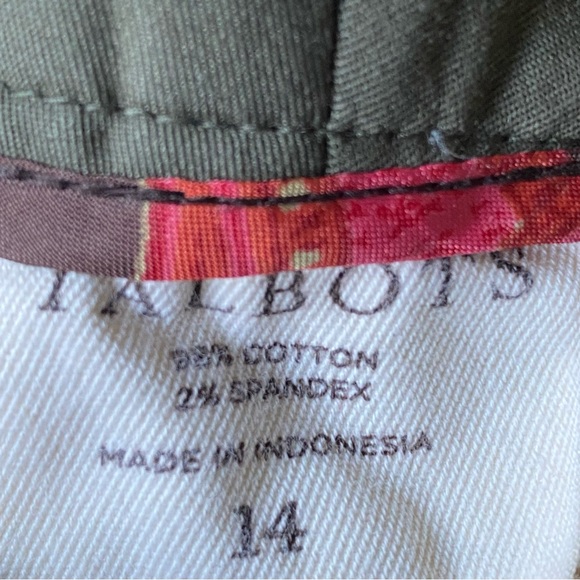 Talbots Olive Green Chino Pants Size 14 - Picture 6 of 6